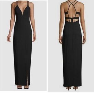 NEW AIDAN MATTOX V-Neck Column Gown